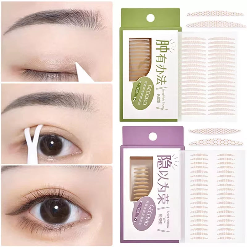 240Pcs Invisible Eyelid Tape Natural Paste Long Lasting Double-Fold Self-Adhesive Sticker for Mono...