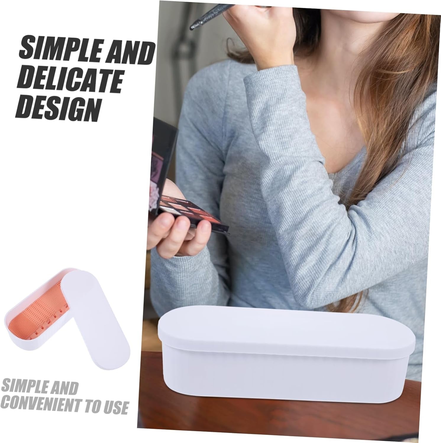 Makeup Brush Cleaner  Women Portable Cleaning Box
