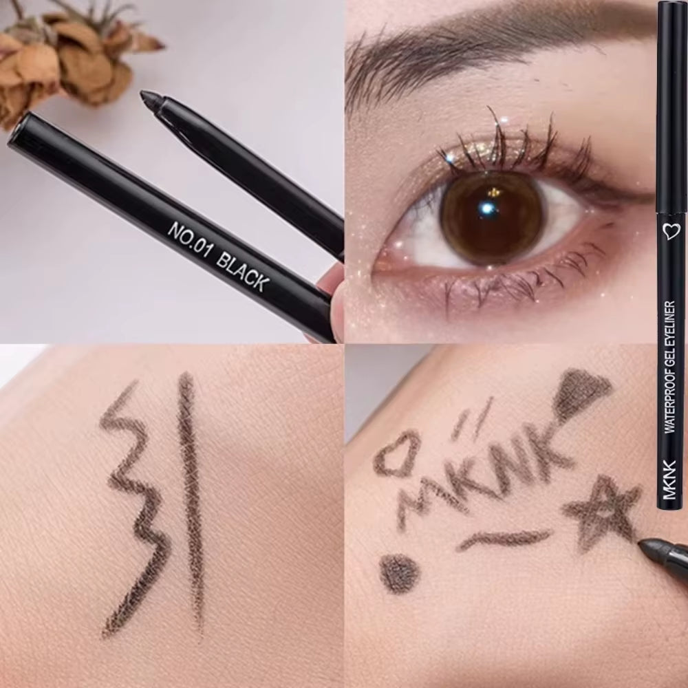 Eyeliner Lip Liner Gel Pencil Waterproof Long-Lasting White Black Brown Easy Wear1/6Pcs 2 in 1