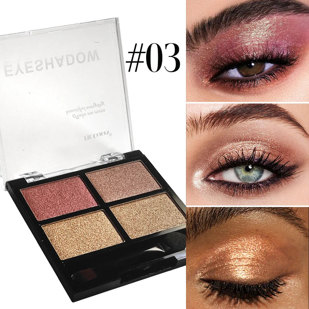  Palette Gray Black Smoky Makeup Matte Pearlescent Silkworm Brightening Base Eyes 4 color eyeshadow