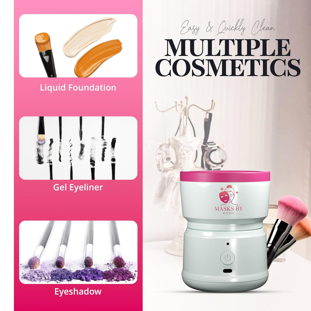 Electric Portable Automatic  Makeup Brush Cleaner Machine