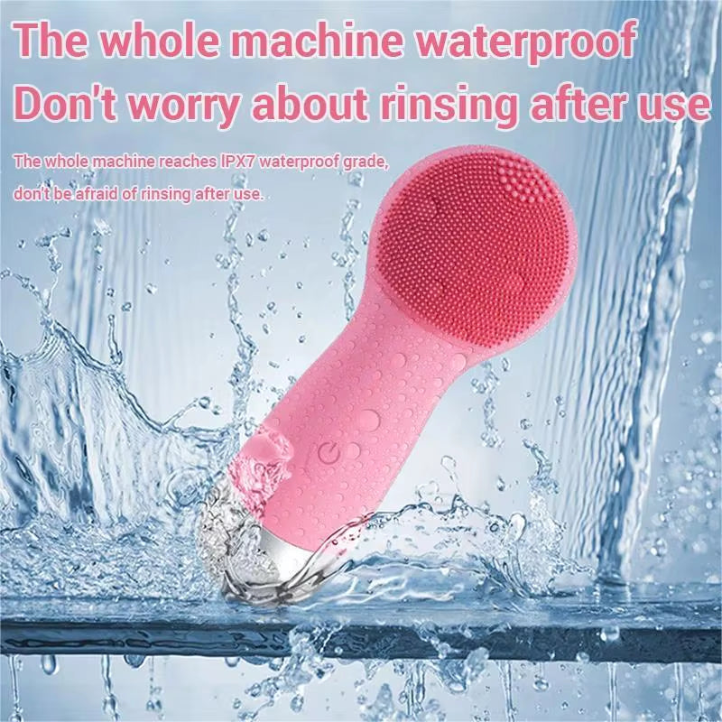Electric Silicone Facial Cleanser Brush - Vibration Massage Roller & Waterproof Pore Cleaner, Skinca...