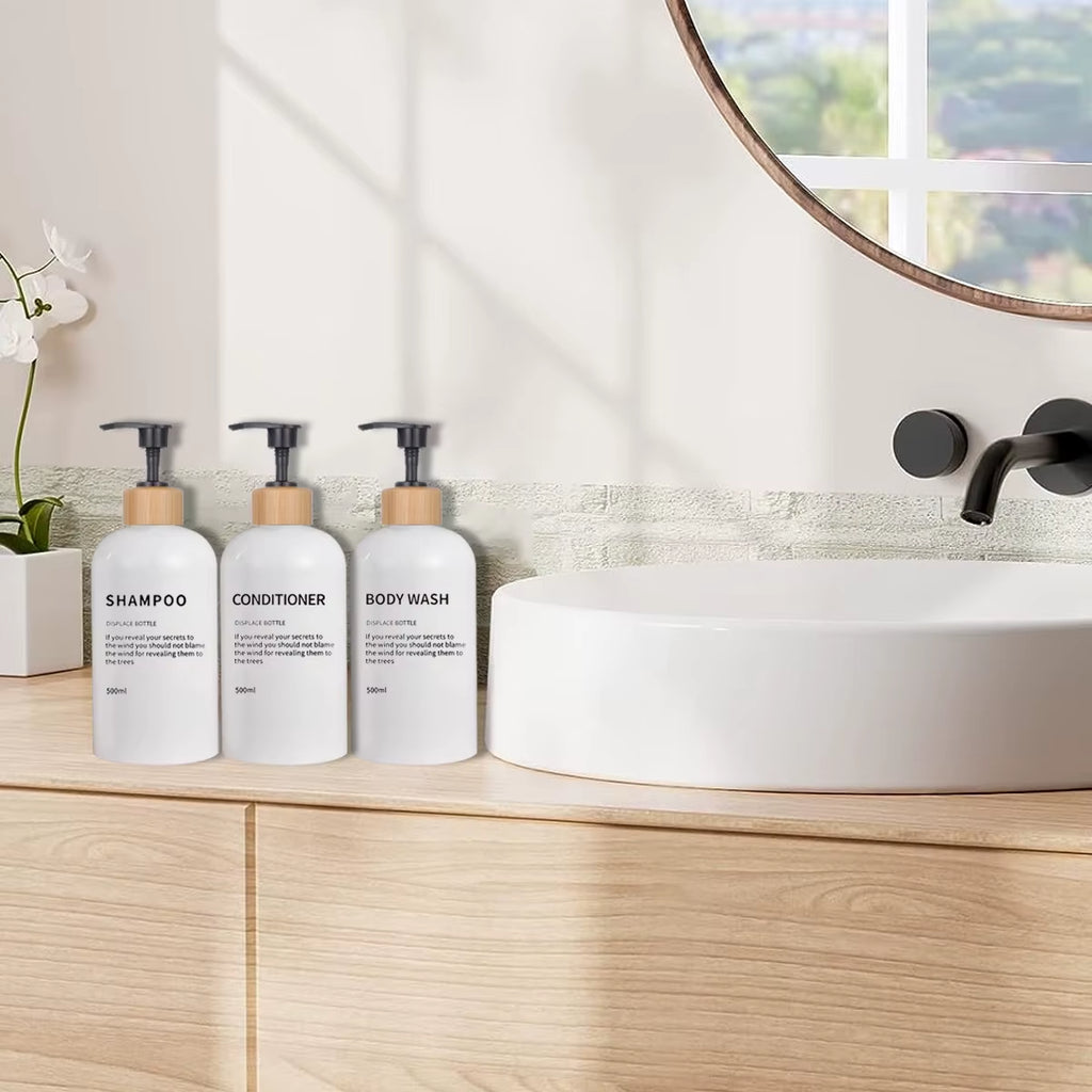3 Pack Soap Dispenser Shampoo and Conditioner Dispenser Body Wash Shower