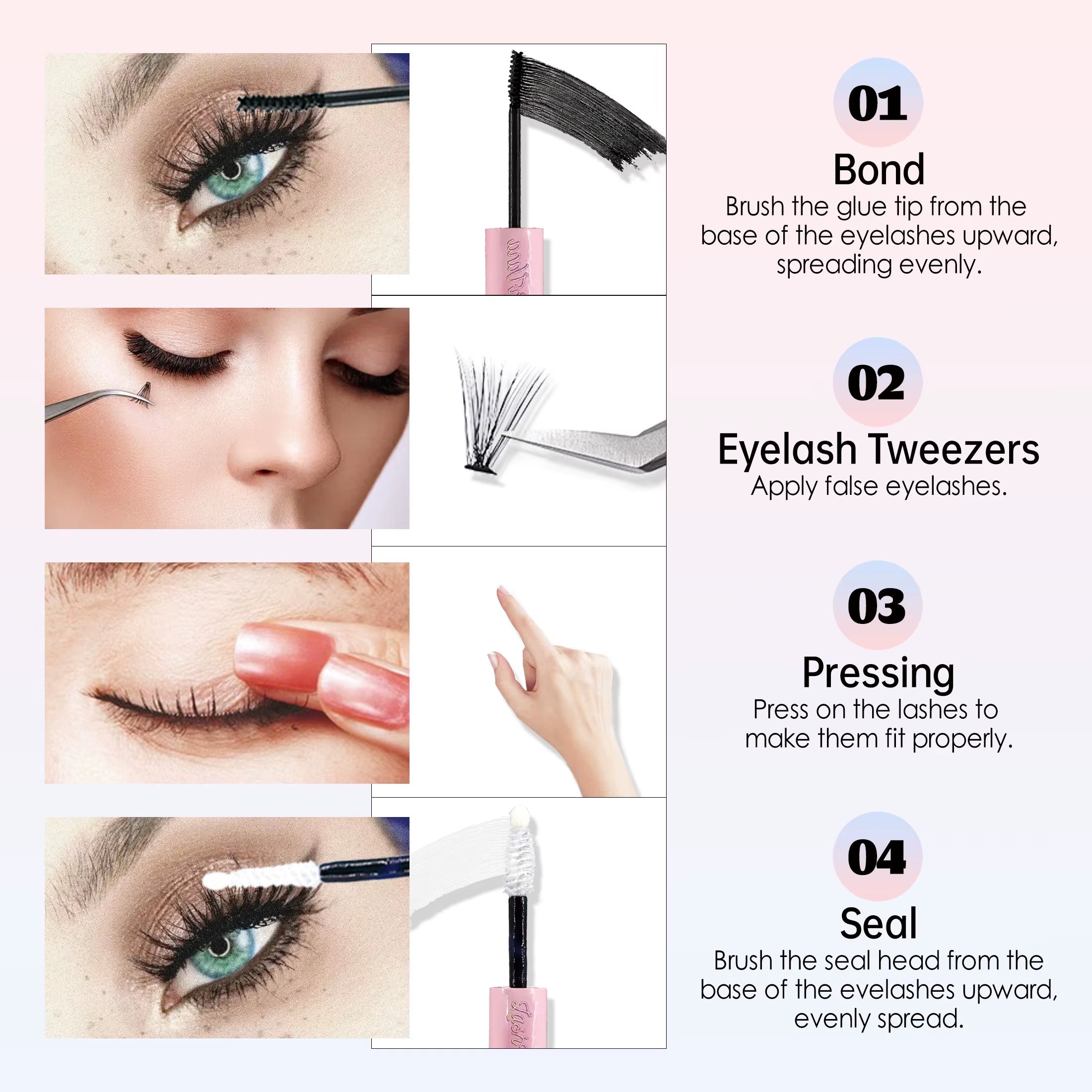 Lash Bond and Seal 8Ml Individual Lashes Glue and Seal Super Strong Hold Lash Extension and Eyelash