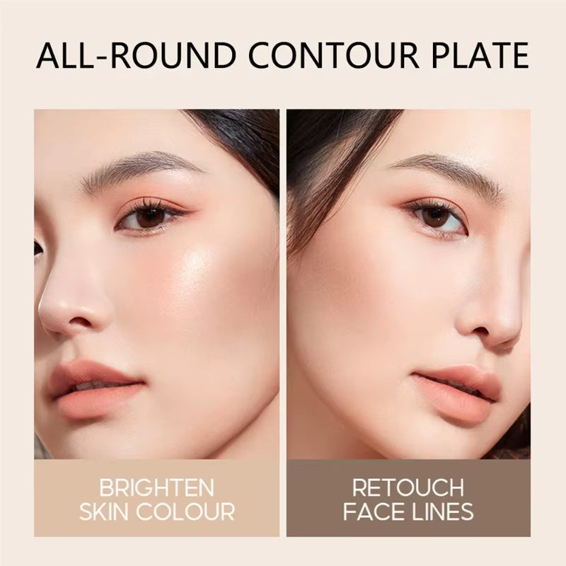 6-Color Blush and Contouring All-In-One Palette Pearlescent Matte Powder Face Blusher Glitter Highli face and cheek
