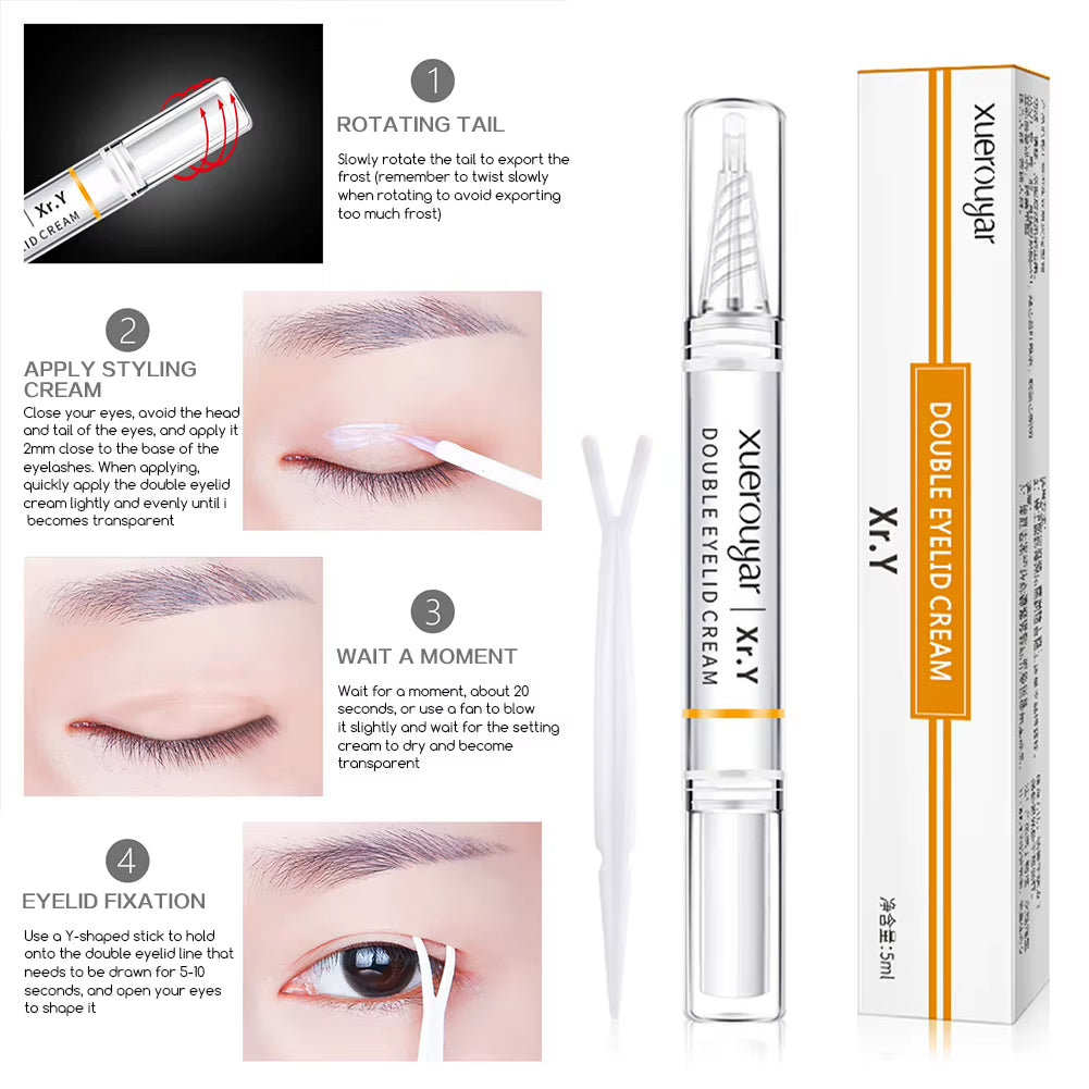 Long-Acting Double Eyelid Cream Waterproof Smudge Proof Waterproof Natural Double Eyelid Shaping 5Ml 