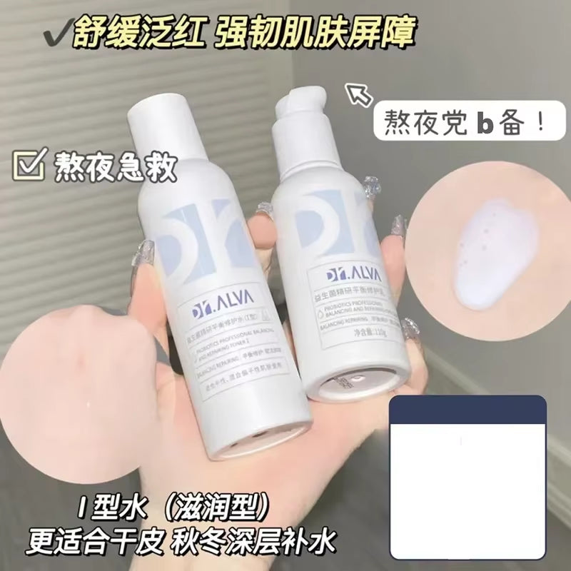 Original Genuine Dr. Alva Probiotic Skincare Set Toner Lotion Moisturizing Repairing Repairing Soot...