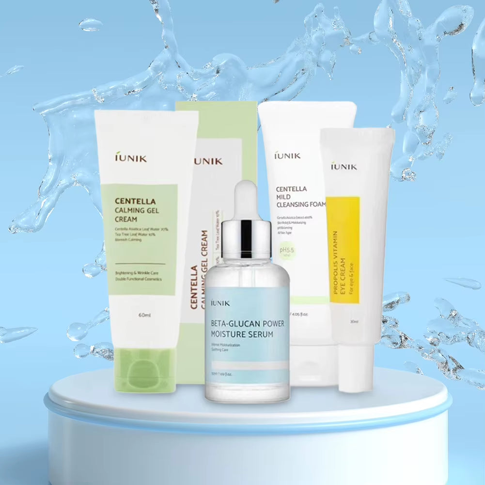 Korean IUNIK Beta-Glucan Skincare Set Centella Asiatica Facial Cleanser