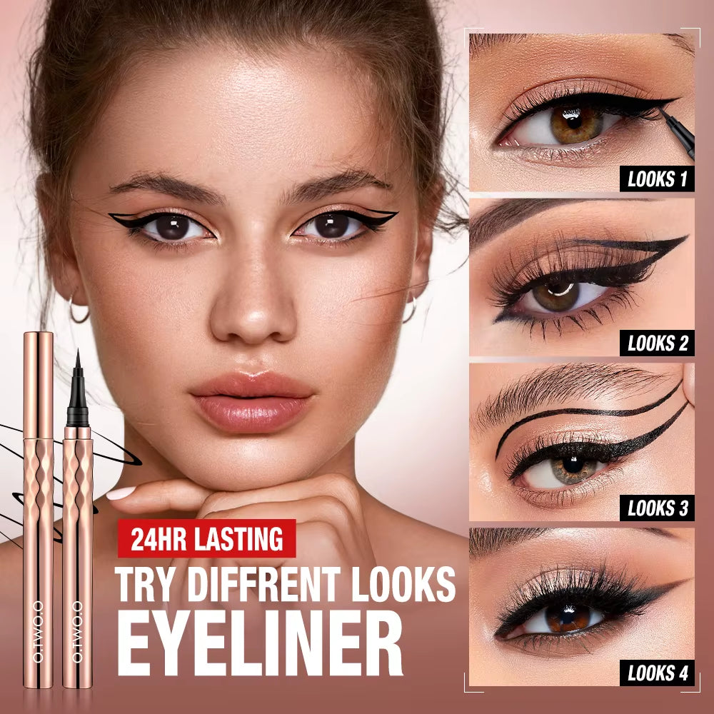 Eyeliner Pencil Liquid Eye Liner Waterproof Smudge Proof Quick Drying 12 Hour Wear Mascara