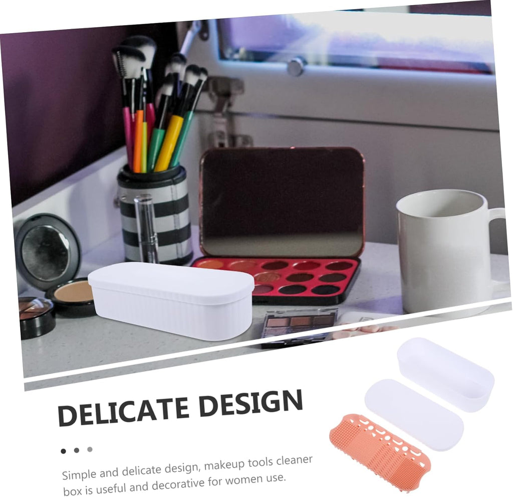 Makeup Brush Cleaner  Women Portable Cleaning Box