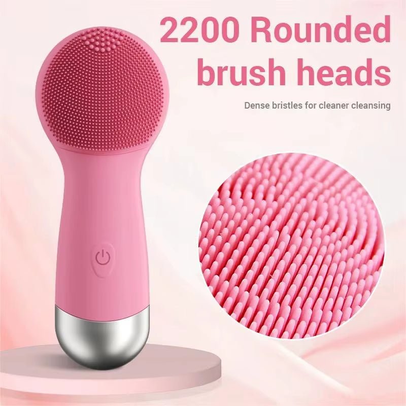 Electric Silicone Facial Cleanser Brush - Vibration Massage Roller & Waterproof Pore Cleaner, Skinca...