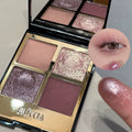Palette Sparkling Pink Brown Earth Color Smoked Eye Shadow Palette Matte Four-Color Eyeshadow 