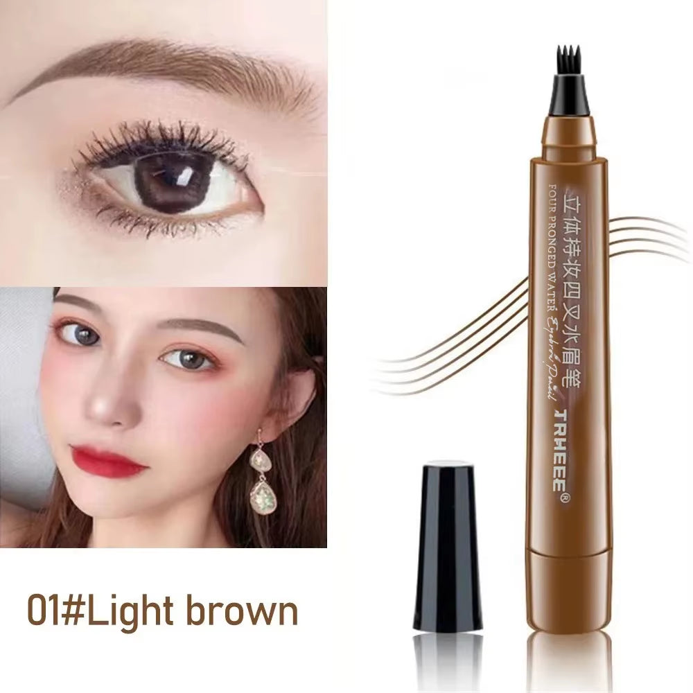 5 Colors Microblading Eyebrow Pen Waterproof Liquid Eyebrow Pencil Long Lasting Eyebrow Pen 4 Points...