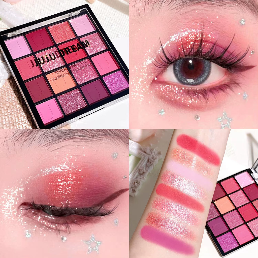  Koi, Mermaid, Enchanted Forest, with Pearlescent, Matte, and Fine Shimme 16-Color Eyeshadow Palette: 