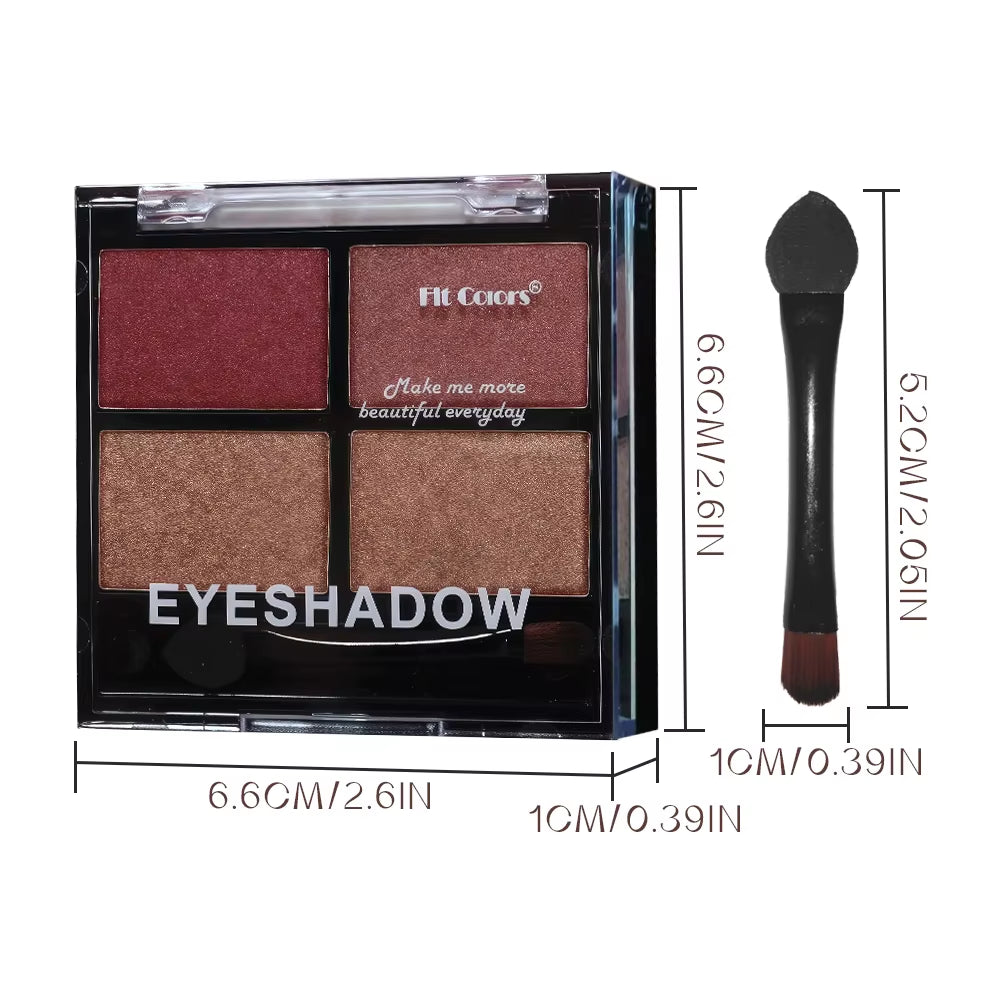  Palette Gray Black Smoky Makeup Matte Pearlescent Silkworm Brightening Base Eyes 4 color eyeshadow