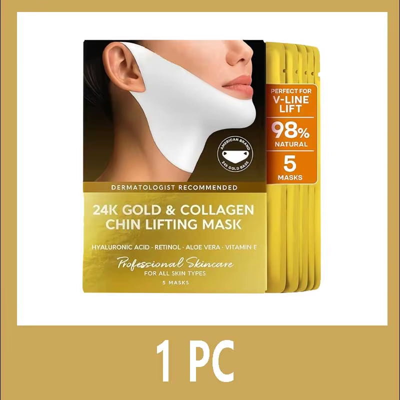 Gold Collagen Chin Lifting 24K  Mask Eliminate Double Chin Neck Tightening Slimming