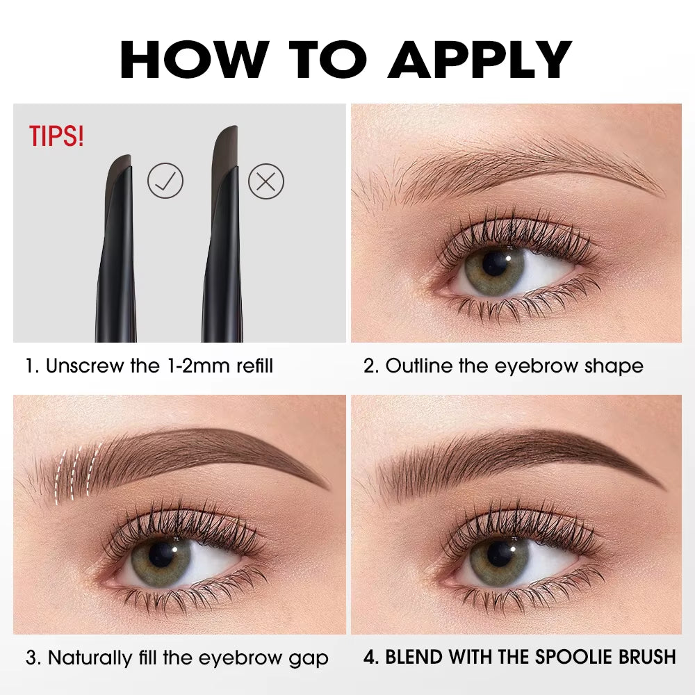Machete Eyebrow Pencil Waterproof Natural Long Lasting Smooth Fill Fluff Blendable Mascara