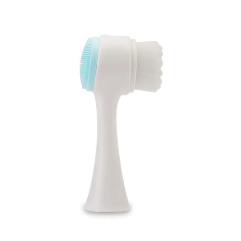 Silicone Face Brush, 2-In-1 Soft Silicone & Bristle Facial Cleansing Brush for Pore Cleaning & Gentl...