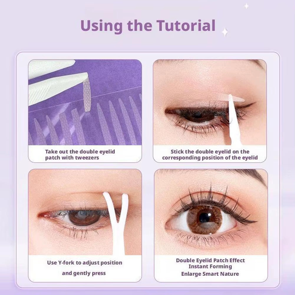 Double Eyelid Stickers Natural Invisible Long-Lasting Self-Adhesive Double Eyelid Tape Ultra-Thin Fo...
