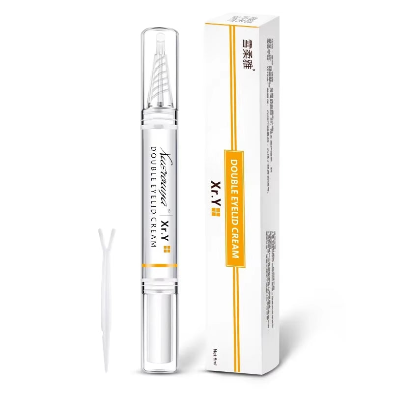 Double Eyelid Styling Cream,Natural Invisible Double-Fold Eyelid Pen Glue Gel with Y Stick for Girls...