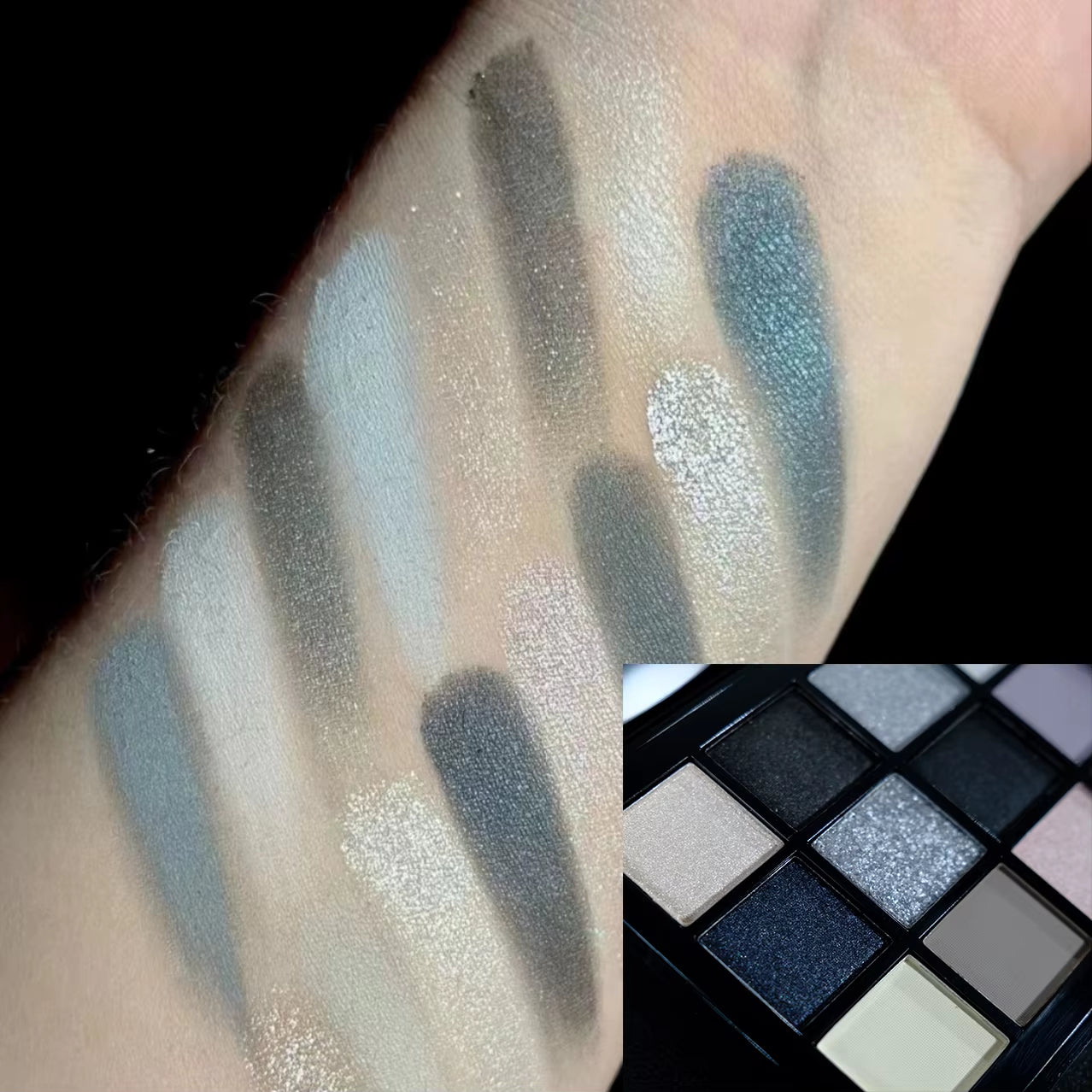 Black Smokey Eyeshadow Palette, 15 Colors ,Punk Style,Neutral Eye Make Up