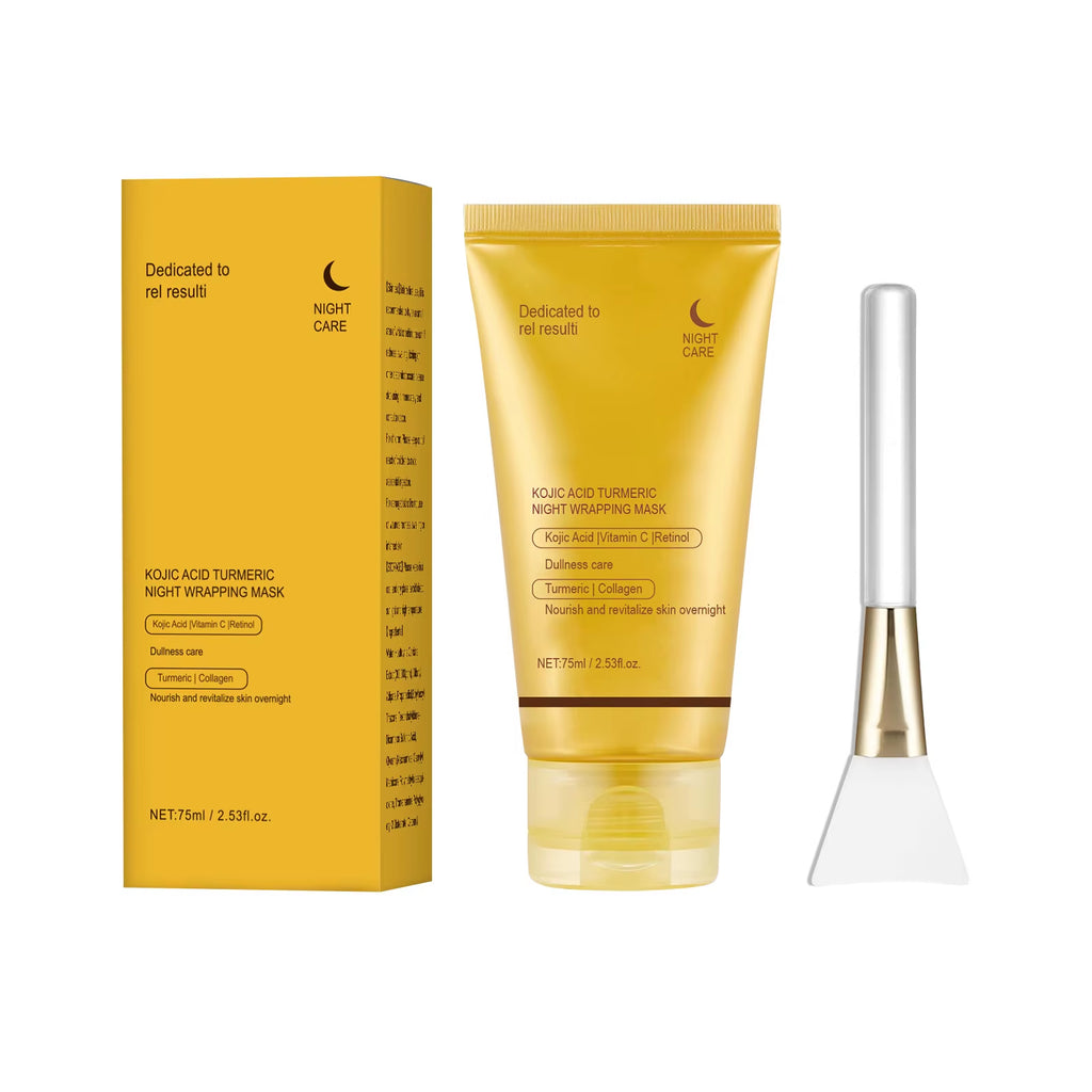 Kojic Acid Turmeric Night Wrapping Facial Mask Hydrating Moisturizing Brightening Peel-Off Mask