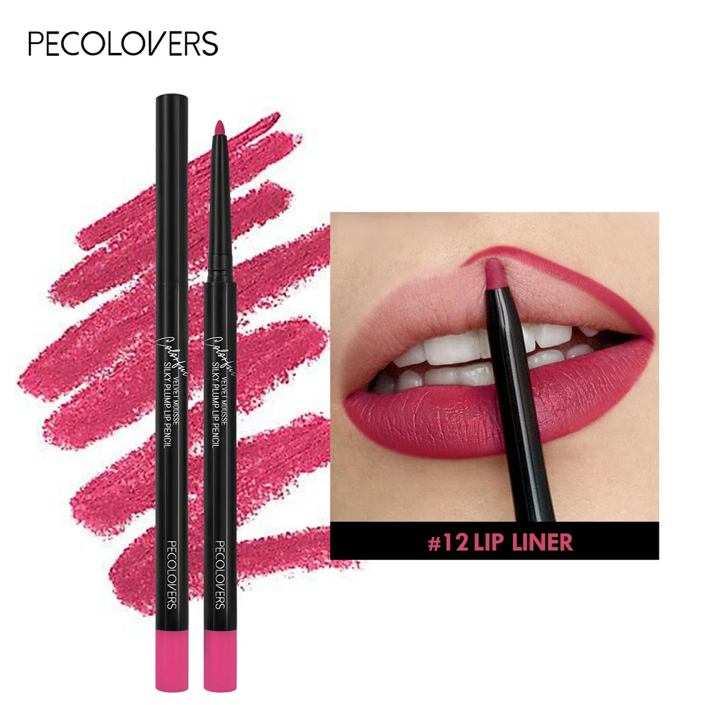 Waterproof Matte Lipliner Pencil Red Contour Tint Lipstick Long Lasting Non-Stick Cup Moisturising Eyeliner