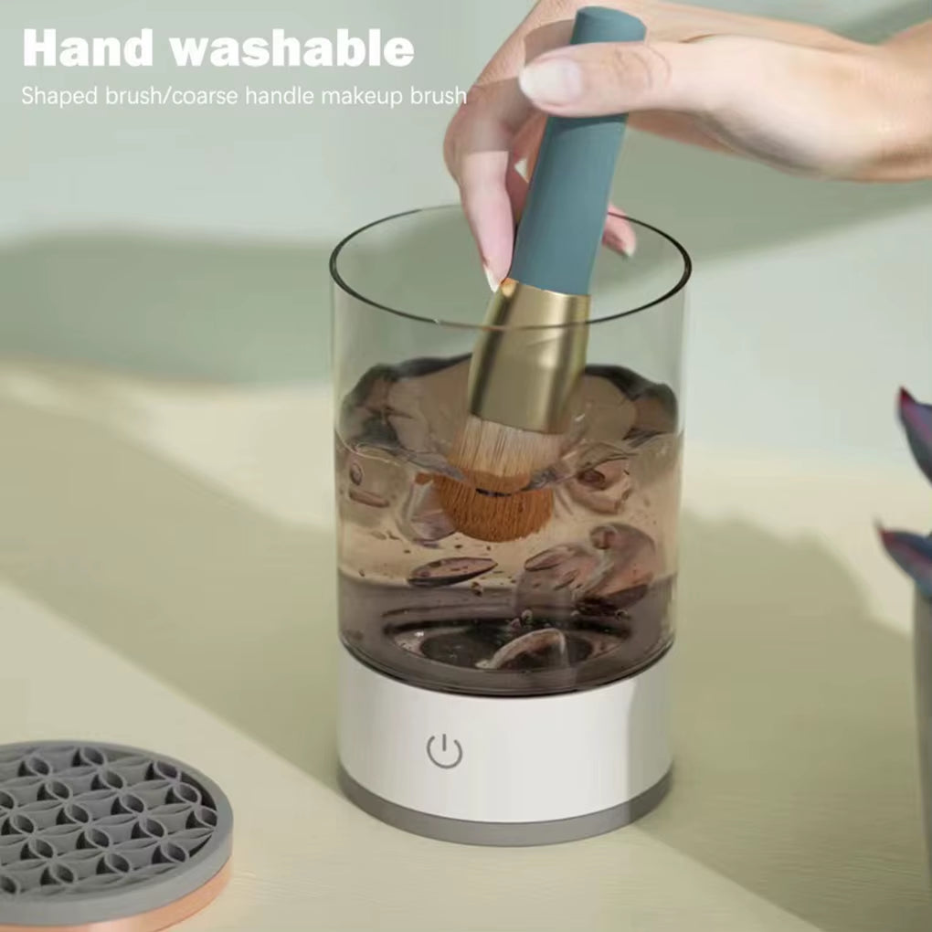ProClean™ Electric Makeup Brush Cleaner – Automatic 360° Rotating Washer & Rapid Dryer for All Brush Sizes