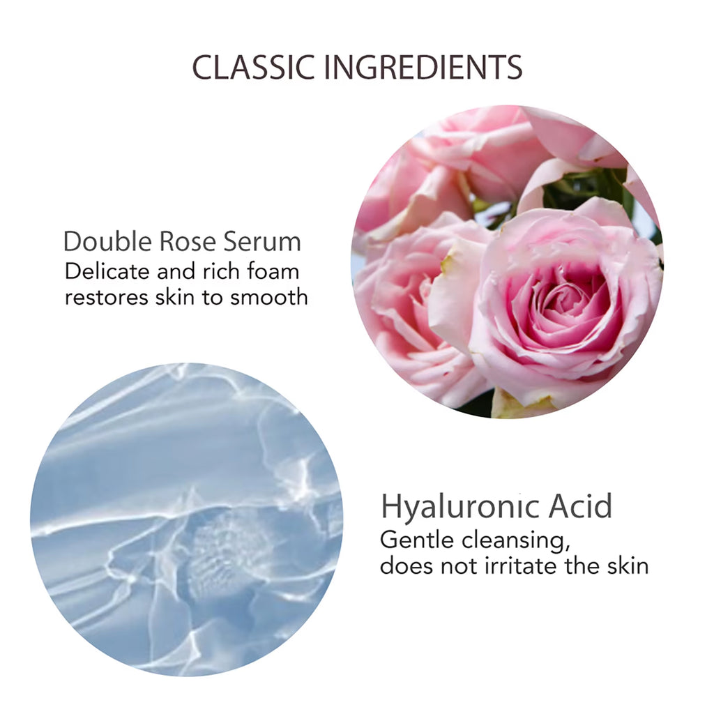 Natural Rose Facial Cleanser, Brightening, Reduce Dark Spots, Acne, Moisturizing, Clean Pores,...