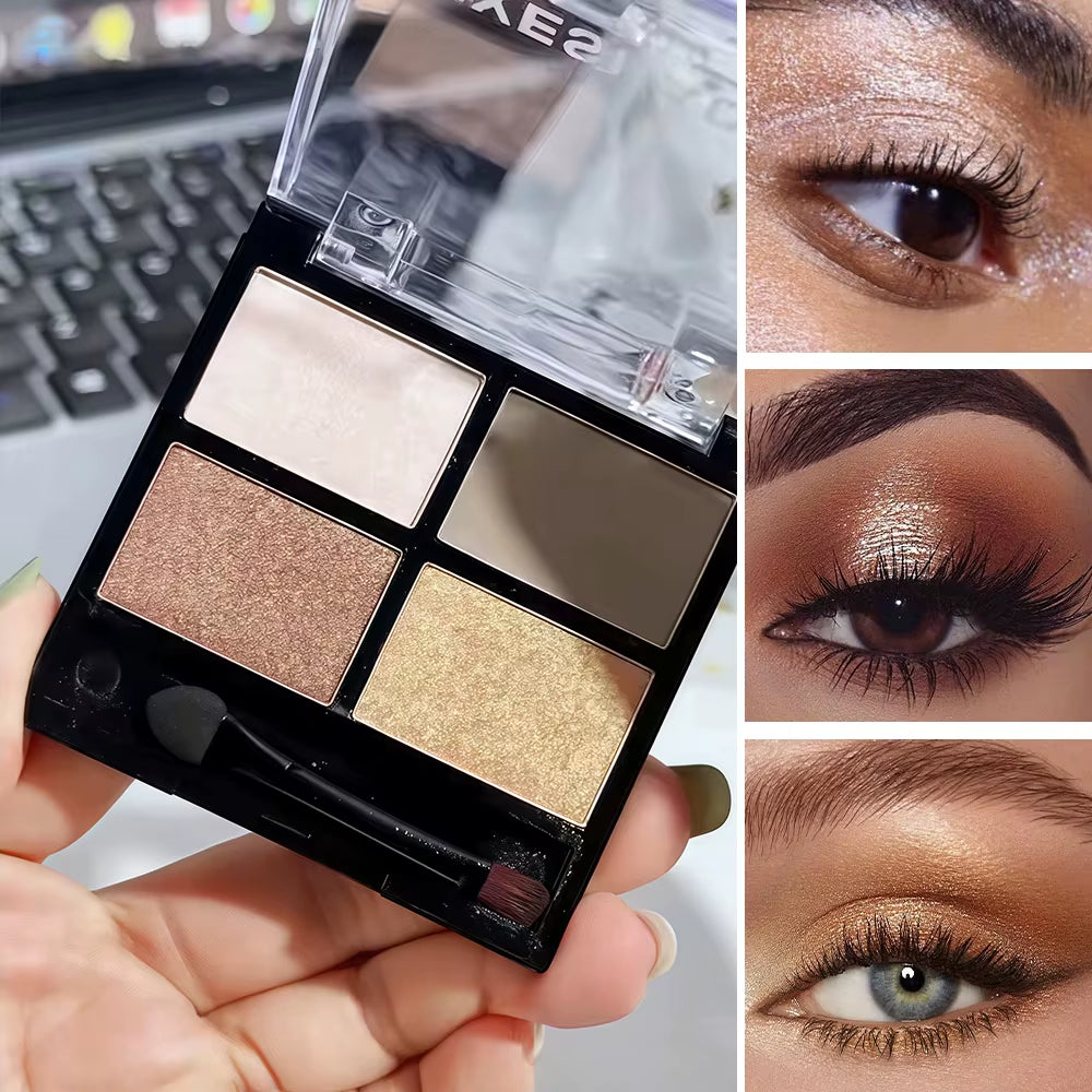  Palette Gray Black Smoky Makeup Matte Pearlescent Silkworm Brightening Base Eyes 4 color eyeshadow