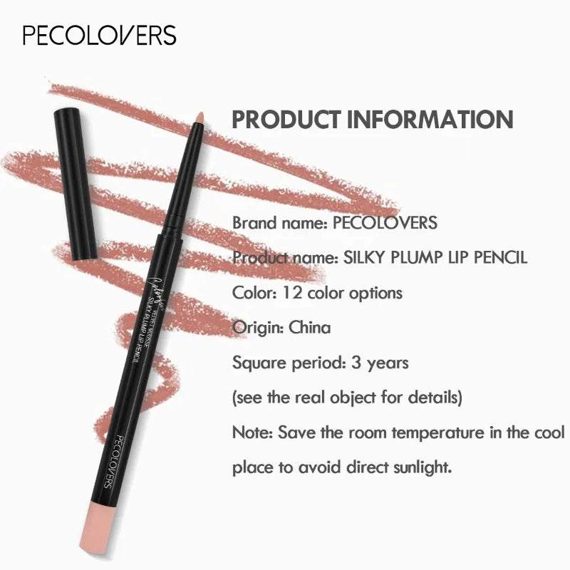 Waterproof Matte Lipliner Pencil Red Contour Tint Lipstick Long Lasting Non-Stick Cup Moisturising Eyeliner