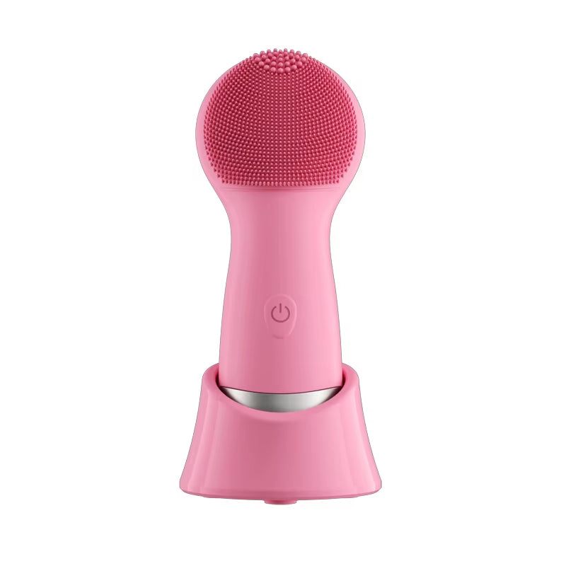 Electric Facial Cleaning Instrument Pore Cleansing Sonic Vibration Massage Silicone Brush Head Face ...