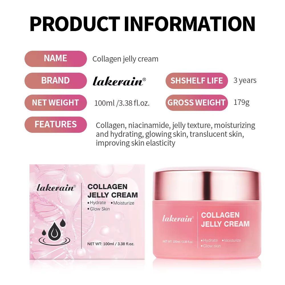 Collagen Jelly Cream Niacinamide Tightening Soothing Moisturizing Anti-Aging Firmness Hydratio...