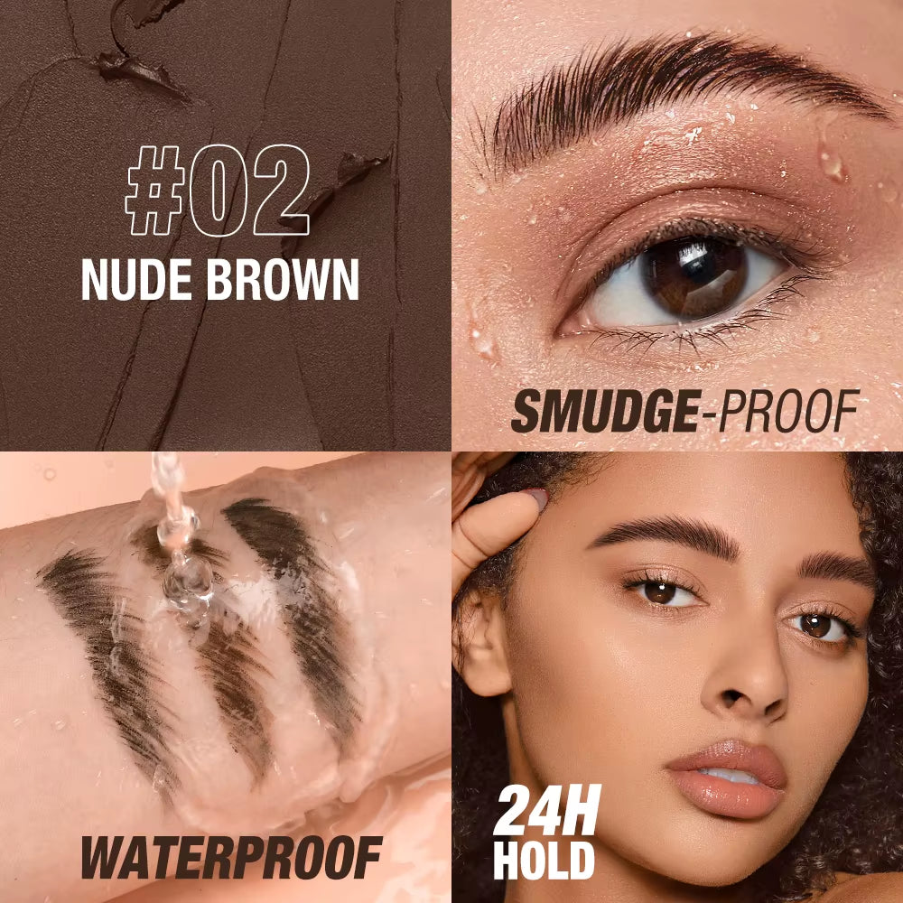 Eyebrow Pomade Brow Gel Wax 2 in 1 Waterproof Long Lasting Creamy Mascara