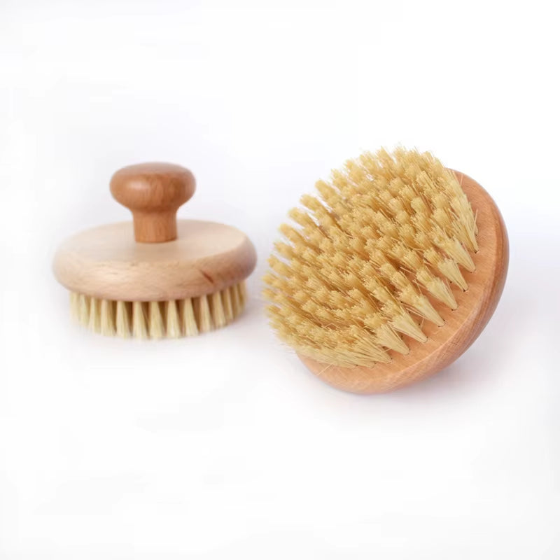 Wooden Body Brush Natural Boar Bristle Dry Skin Woman Man Body Brush Bamboo Wet Back Shower Brushes ...