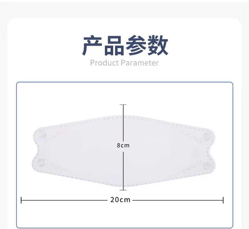 Japanese 3D Ice Silk Cool Face Mask with Four Layers of Independent Packaging Summer Coolness KN95 B...