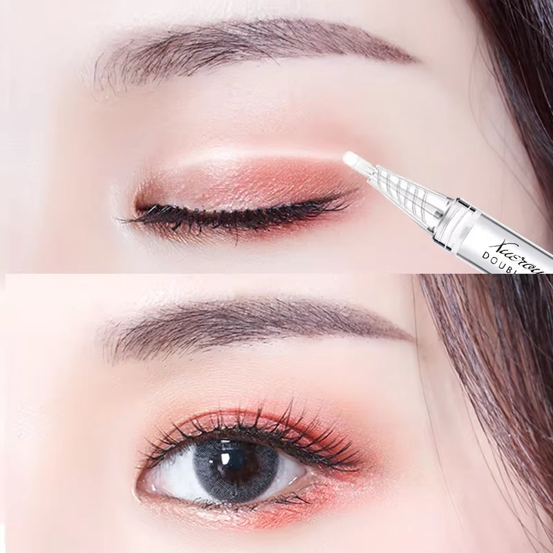 Double Eyelid Styling Cream,Natural Invisible Double-Fold Eyelid Pen Glue Gel with Y Stick for Girls...