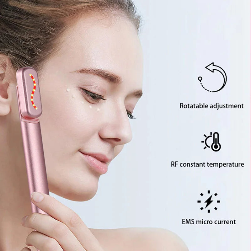 Portable Red Light Therapy Wand Facial Device 4-In-1 Microcurrent Skin Tightening Double Chin Reduce...