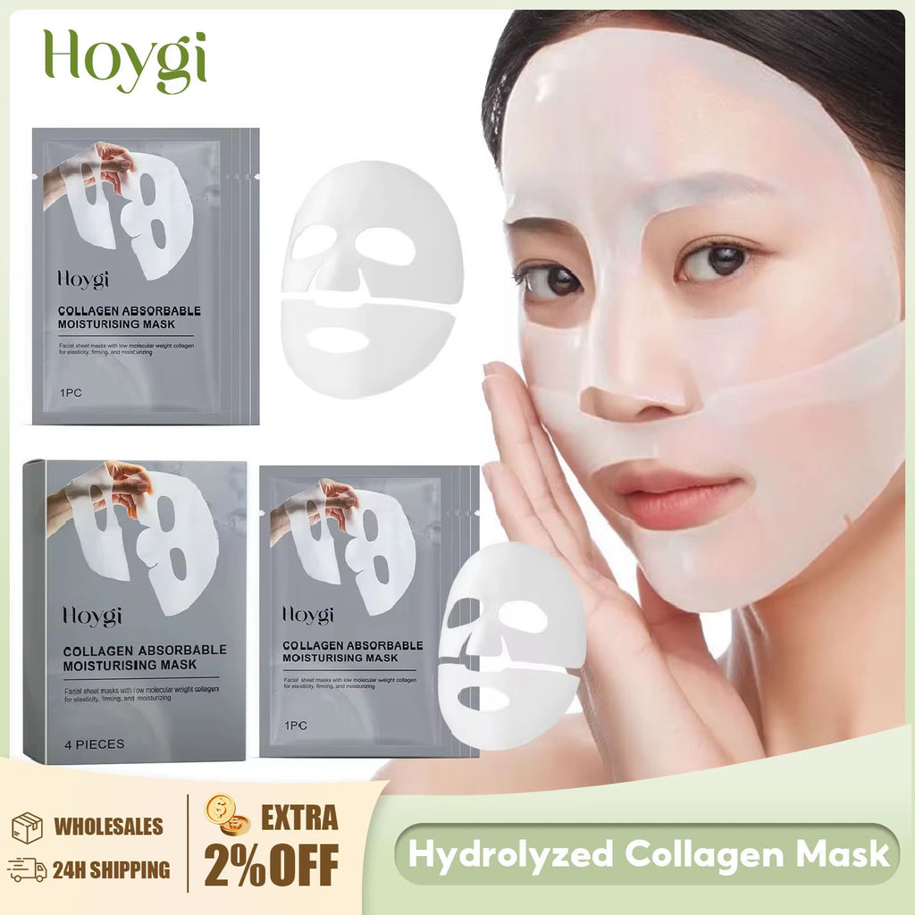 Collagen Face Mask Hydrating Shrinking Pores Fade Fine Lines Moisturizing Refreshing Hyaluronic Acid...