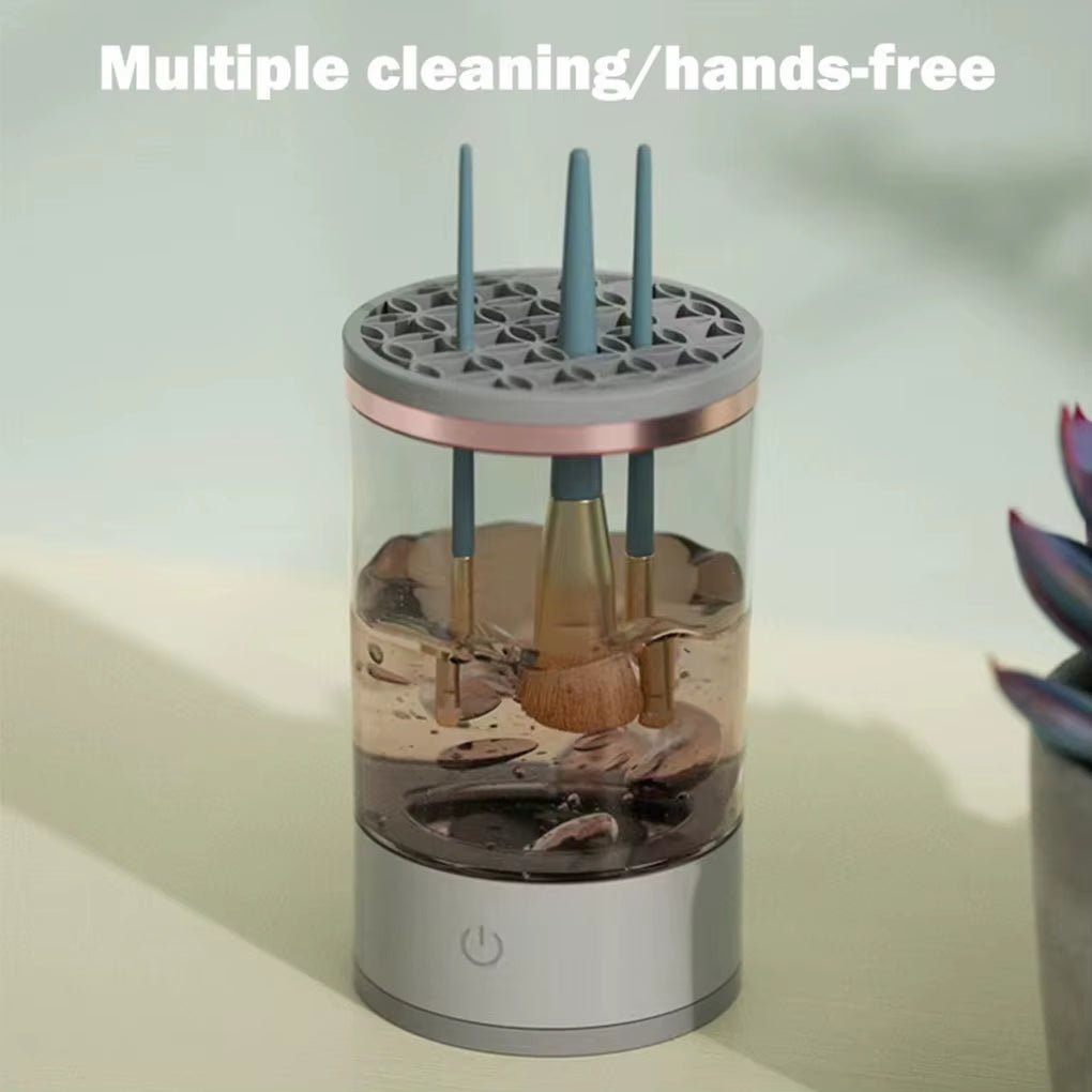 ProClean™ Electric Makeup Brush Cleaner – Automatic 360° Rotating Washer & Rapid Dryer for All Brush Sizes