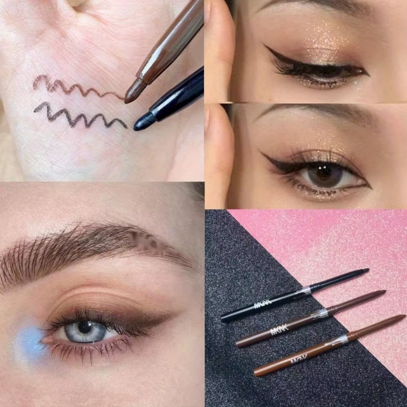 Waterproof Black Brown Eyeliner Gel Pencil Ultra-Fine Matte Smooth Quick Dry Non-Smudge 