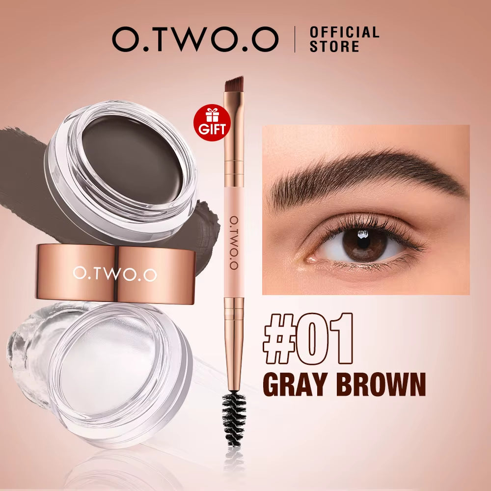 Eyebrow Pomade Brow Gel Wax 2 in 1 Waterproof Long Lasting Creamy Mascara
