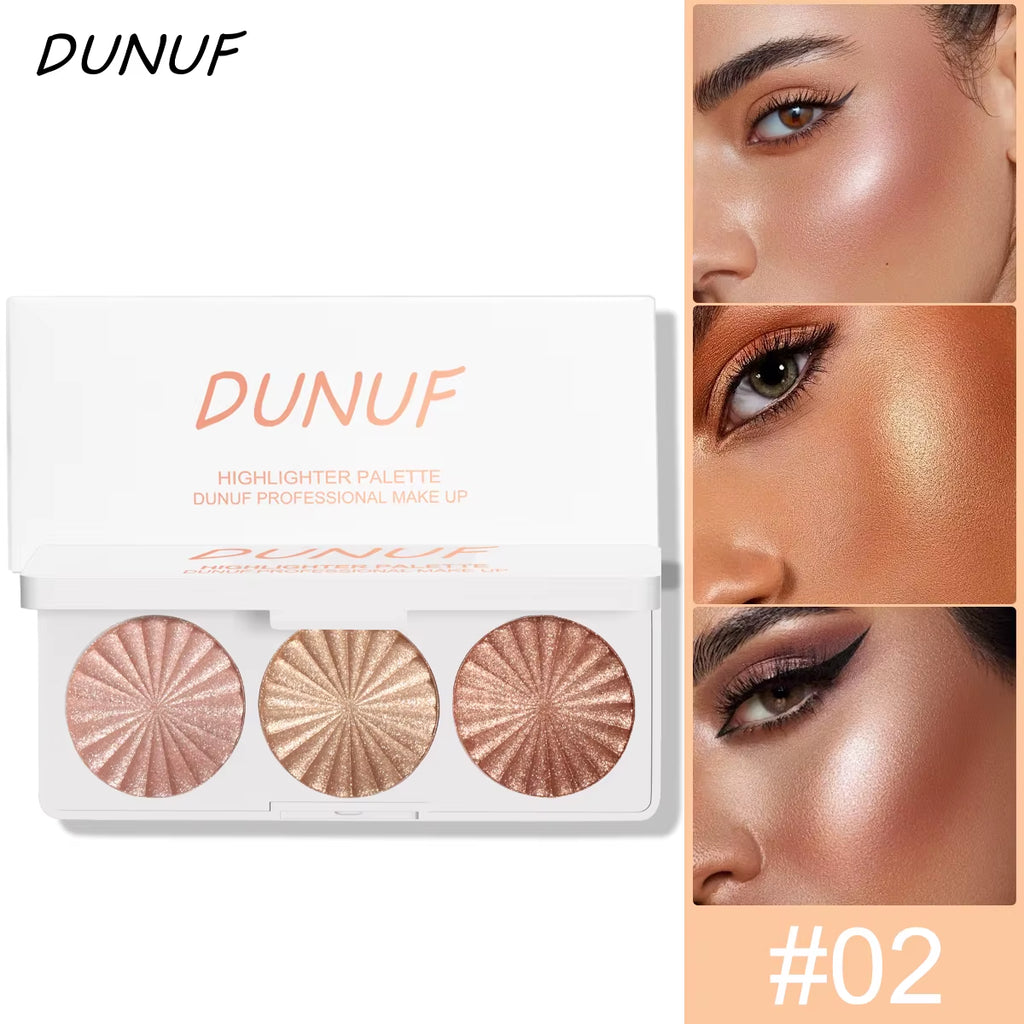 Highly Pigmented Waterproof Baked Highlighter Palette Blush Contour 4In1 Face & cheek Makeup Long Lasting Be...