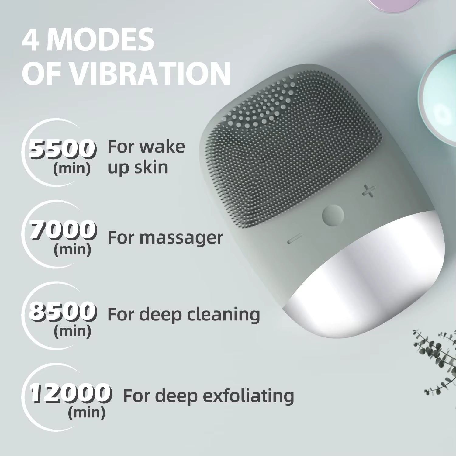 Square Rechargeable Silicone Facial Cleanser Electric Facial Cleanser Ultrasonic Facial Massage Beauty