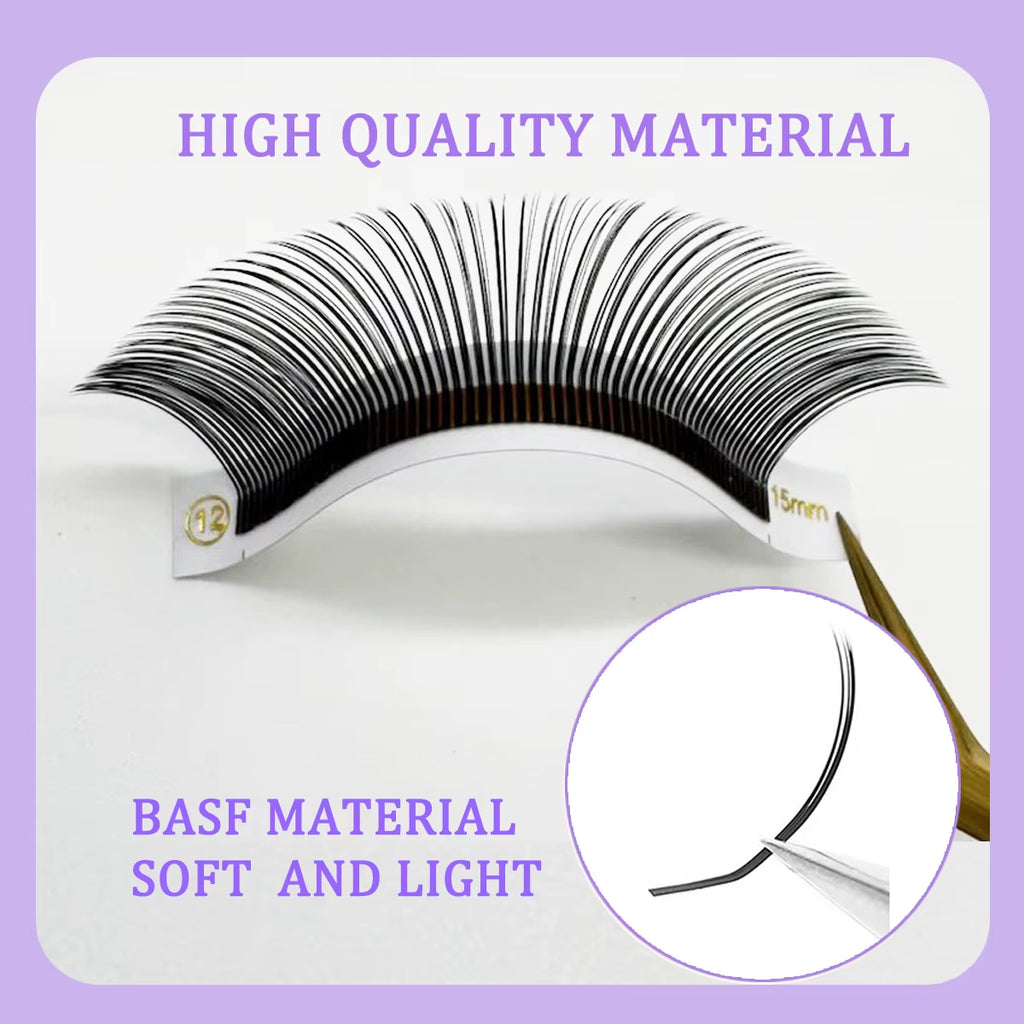 Domi Brown 5D Flower Lashes LC LB M Curl Spikes Eyelash Extensions Fluffy Volume Fans Wispy