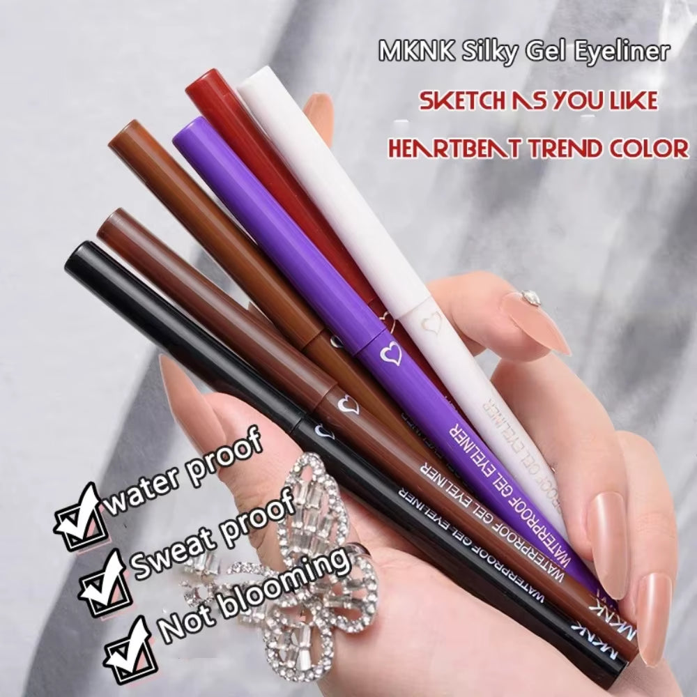 Eyeliner Lip Liner Gel Pencil Waterproof Long-Lasting White Black Brown Easy Wear1/6Pcs 2 in 1