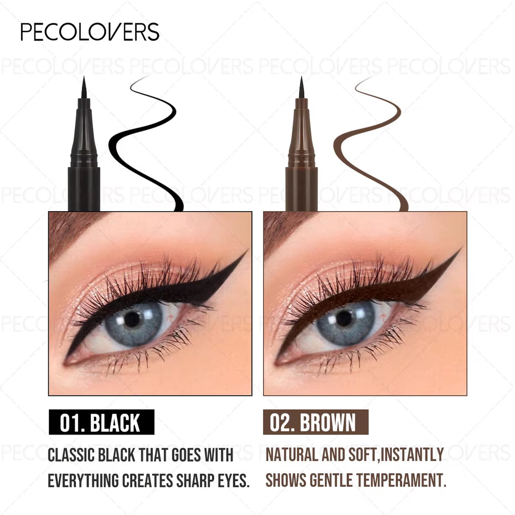 3Pcs/Set Waterproof Silky Eyeliner - Ultra-Fine Tip, Smokey Eye Effect, Quick Drying, Smudge-Proof Eyelash