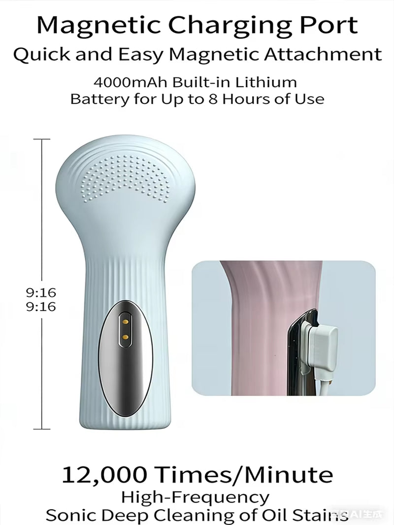 Double-Sided Eletrical Facial Cleansing Men Women Facial Cleansing Brush Heating Silicone Face Wash ...