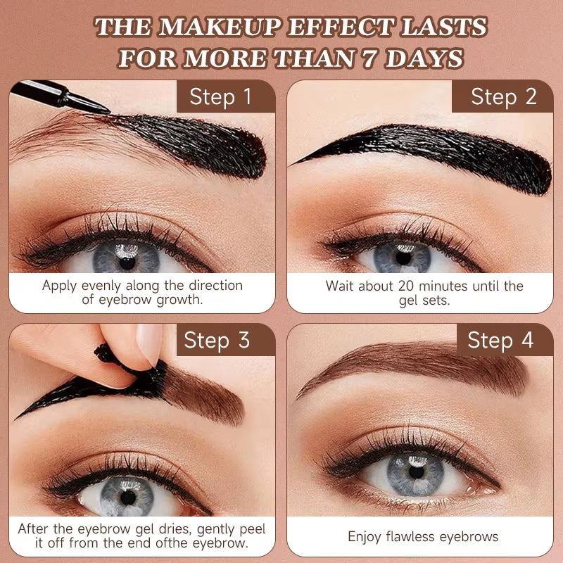 Long-Lasting Eyebrow Tint Gel, Waterproof, Semi-Permanent, Quick-Dry Transfer Eyeliner