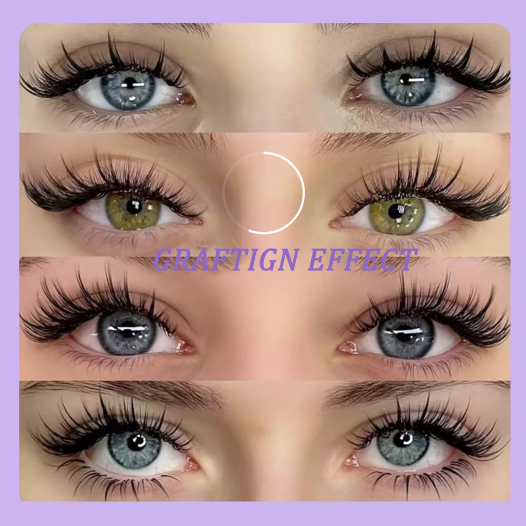 Domi Brown 5D Flower Lashes LC LB M Curl Spikes Eyelash Extensions Fluffy Volume Fans Wispy